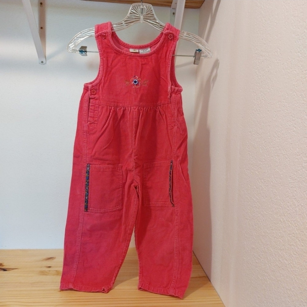 Vintage Sesame Street Pink Sleeveless Bib Overalls Girls Size 4T